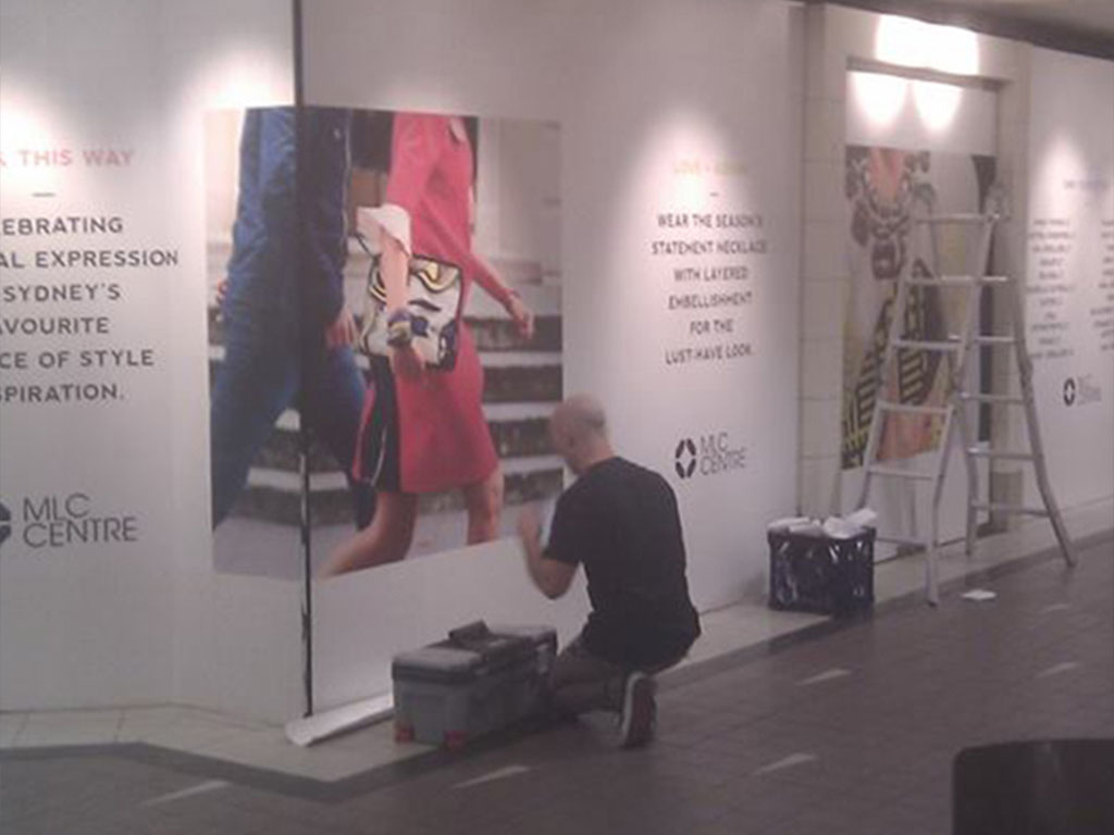Wide format printed signage (shop)